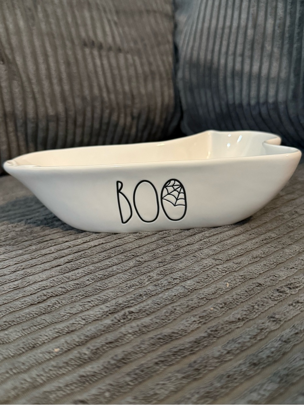 Rae Dunn ✨White 'BOO' Ceramic Dish - Halloween Accent